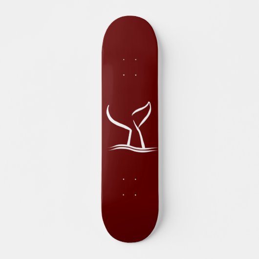 White Whale Tail Dark Red Persoonlijk Skateboard (Voorkant)