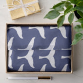 White Whale Tail Sea Animal Blue Ocean Marine Tissuepapier (Geschenk)