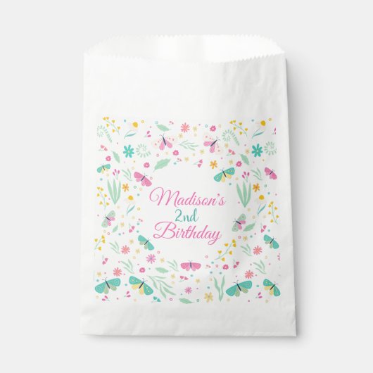 White Whimsical Butterfly Garden Girls 2nd Bedankzakje (Voorkant)