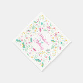 White Whimsical Garden Butterfly Girls Birthday Servet (Hoek)