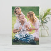 White Whimsical Script Happy Easter Photo Card Feestdagenkaart (Staand voorkant)