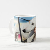White Whippet Dog Dimensional Art Koffiemok (Voorkant links)