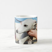 White Whippet Dog Dimensional Art Koffiemok (Center)