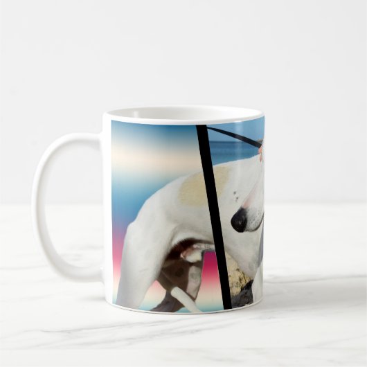White Whippet Dog Dimensional Art Koffiemok (Links)