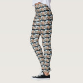 White Whippet Dog Dimensional Art Leggings (Links)