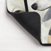 White Whippet Dog Dimensional Art Muismat (Hoek)