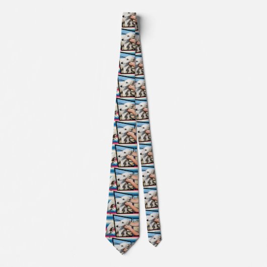 White Whippet Dog Dimensional Art Stropdas (Voorkant)