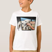 White Whippet Dog Dimensional Art T-shirt (Voorkant)