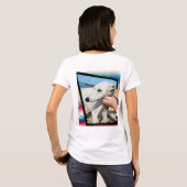 White Whippet Dog Dimensional Art T-shirt (Achterkant volledig)