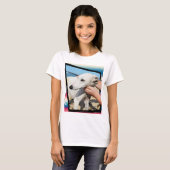 White Whippet Dog Dimensional Art T-shirt (Voorkant volledig)