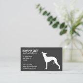 White Whippet Dog Silhouette | Pet Services Grey Visitekaartje (Staand voorkant)