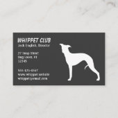 White Whippet Dog Silhouette | Pet Services Grey Visitekaartje (Voorkant)