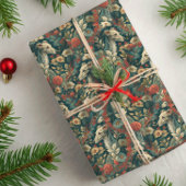 White Whippet or Iggie William Morris Style Floral Cadeaupapier