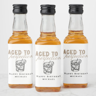 White Whiskey Verjaardagsfeestje Gerijpt tot Perfe Likeurfles Etiket