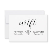White WiFi Password Sign Black WiFi Network Info
