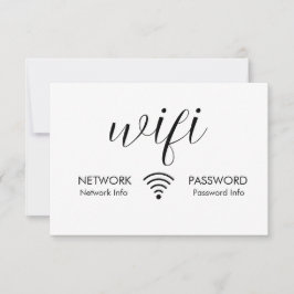 White WiFi Password Sign Black WiFi Network Info