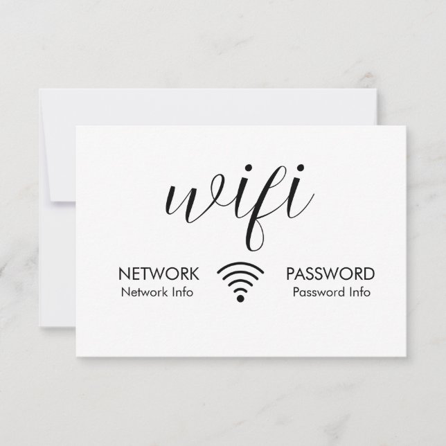 White WiFi Password Sign Black WiFi Network Info (Voorkant)