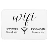 White WiFi Password Sign Black WiFi Network Info Magneet (Horizontaal)