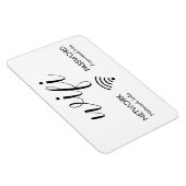 White WiFi Password Sign Black WiFi Network Info Magneet (Rechterzijde)