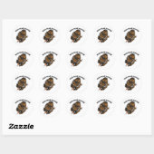 White Wild Boar Hunter Ronde Sticker (Vel)
