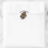 White Wild Boar Hunter Ronde Sticker (Tas)