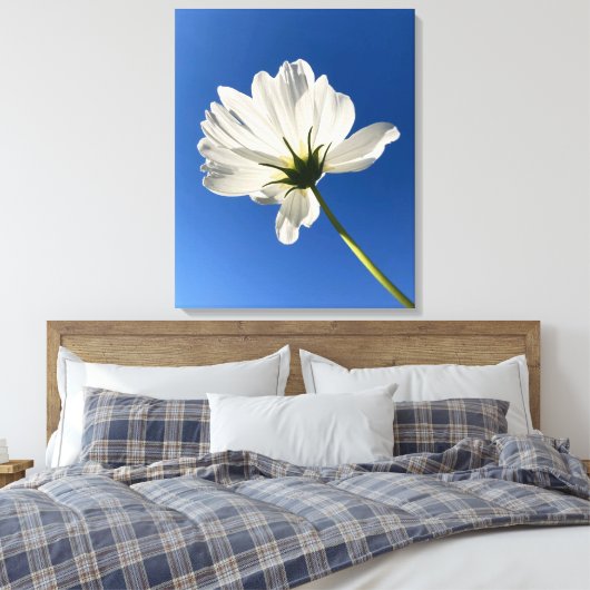 White Wild Flower Canvas Art (Insitu (Slaapkamer))