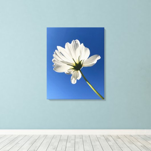 White Wild Flower Canvas Art (Insitu (Houten vloer))