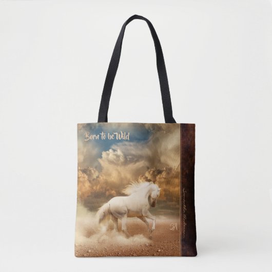 White Wild Horse Running in Desert - Specialized Tote Bag (Voorkant)