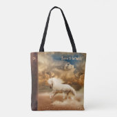 White Wild Horse Running in Desert - Specialized Tote Bag (Achterkant)