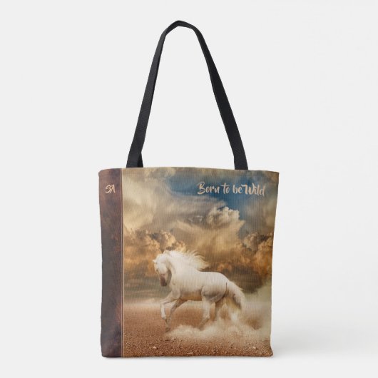 White Wild Horse Running in Desert - Specialized Tote Bag (Achterkant)