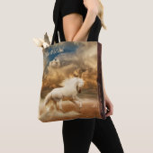 White Wild Horse Running in Desert - Specialized Tote Bag (Dichtbij)