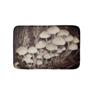 White Wild Mushroom Cluster Badmat