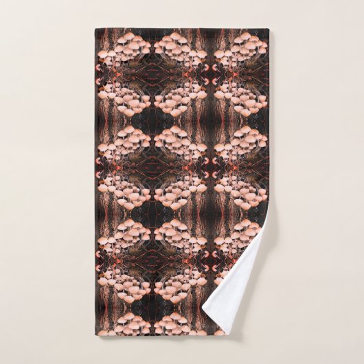 White Wild Mushrooms Abstract Natuur Pattern Bad Handdoek (Handdoek)