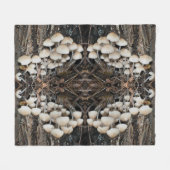 White Wild Mushrooms Abstract Natuur Pattern Fleece Deken (Voorkant (Horizontaal))