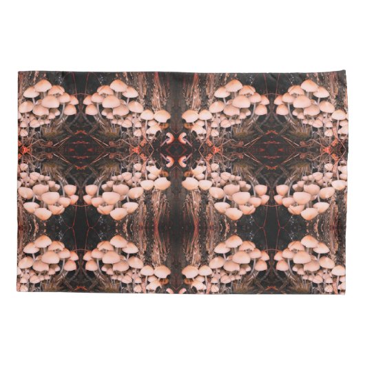 White Wild Mushrooms Abstract Natuur Pattern Kussensloop (Achterkant)