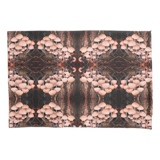 White Wild Mushrooms Abstract Natuur Pattern Kussensloop (Voorkant)