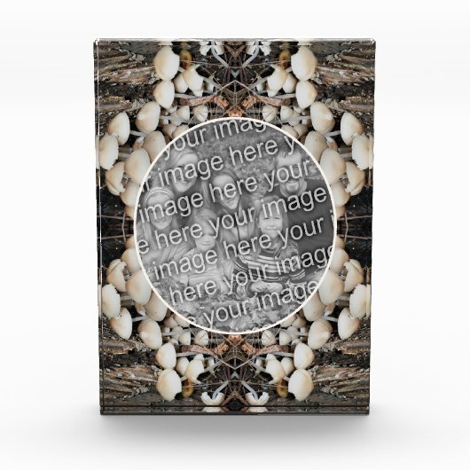 White Wild Mushrooms Natuur Voeg je eigen Fotoblokken (Voorkant)