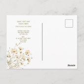 White Wild Poppies On Black Wedding Briefkaart (Achterkant)
