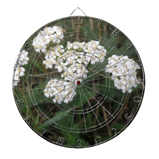 White Wildflower Dart Board Dartbord (Voorkant)