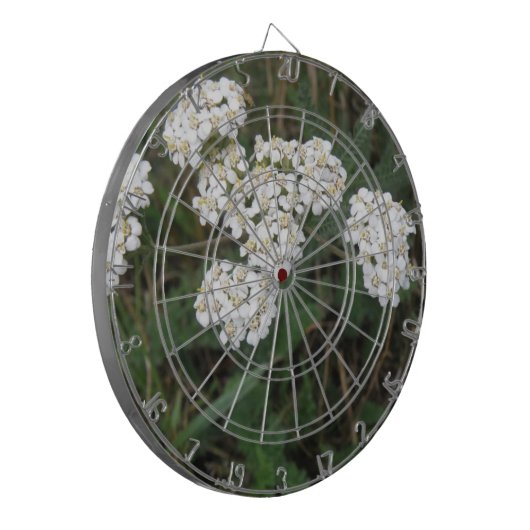 White Wildflower Dart Board Dartbord (Voorkant Links)