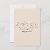 White Wildflower Hartelijk dank voor uw sympathiek Bedankkaart (Achterkant)