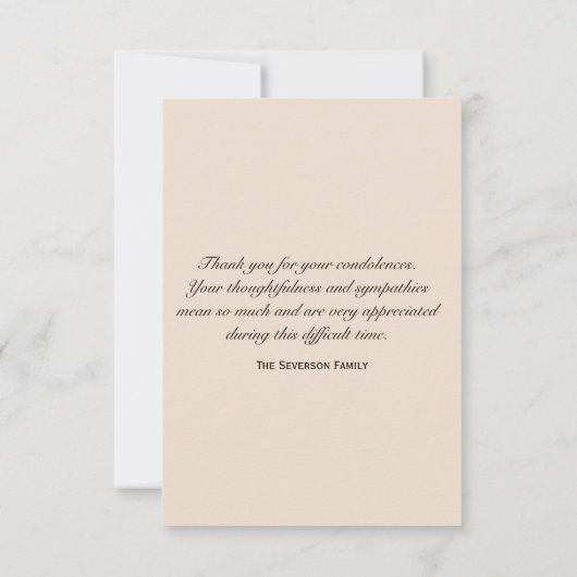 White Wildflower Hartelijk dank voor uw sympathiek Bedankkaart (Achterkant)