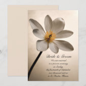 White Wildflower huwelijk / aankondiging van de op (Voorkant / Achterkant)