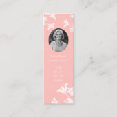 White Wildflower Mini Funeral Bladwijzer Kaart Mini Visitekaartje (Voorkant)