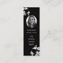 White Wildflower Mini Funeral Bladwijzer Kaart Visitekaartje