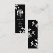 White Wildflower Mini Funeral Bladwijzer Kaart Visitekaartje (Voorkant / Achterkant)