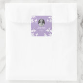 White Wildflower Mini Funeral Bladwijzer Vierkante Sticker (Tas)