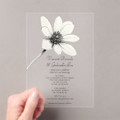 White Wildflower Wedding Acryl Uitnodigingen (Insitu (Draagbaar))