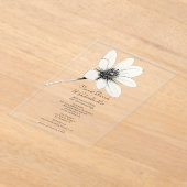 White Wildflower Wedding Acryl Uitnodigingen (Laagn)