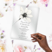 White Wildflower Wedding Acryl Uitnodigingen